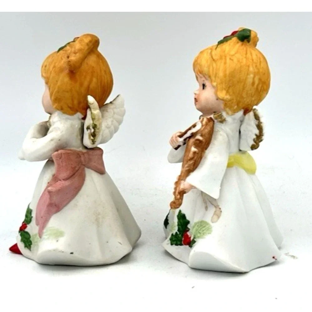 Vintage Homco Christmas Angel Figurines Set of 2 Musical Choir Taiwan 5551